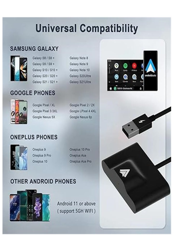 Generic - Wireless Carplay Adapter for iPhone, Dongle Adapter Converts Wired Carplay to Wireless, 5GHz WiFi Bluetooth 5.0, Compatible with 2015+ Cars. (Supports iOS 10-16) black - Image 1