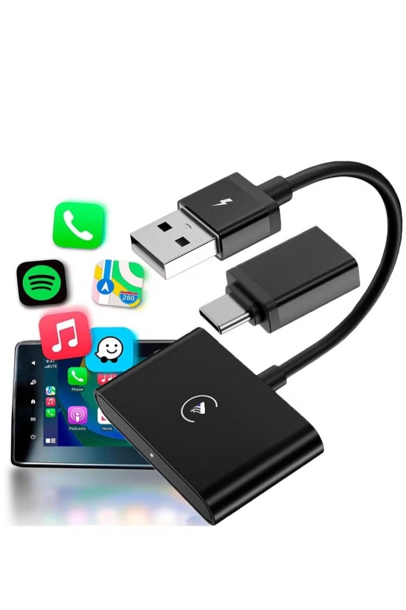 Mini Ultra Wireless USB Dongle Wireless Android Auto & Wireless CarPlay For 98% Cars 2-In-1 Smart Car Adapter - Image 1
