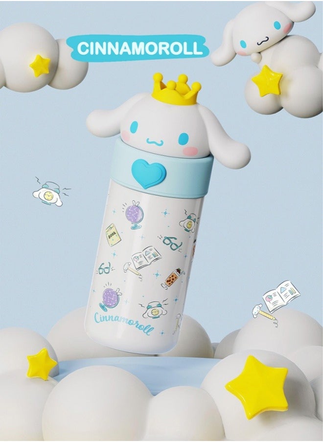 Jorunb Cute Water Bottle Cartoon Thermos Water Bottle Cute Insulated Water Bottle Stainless Steel Water Cup for Hot or Cold Drinks Adorable Travel Mug School Boys Girls 350ML/12.3oz (White)  - Image 2