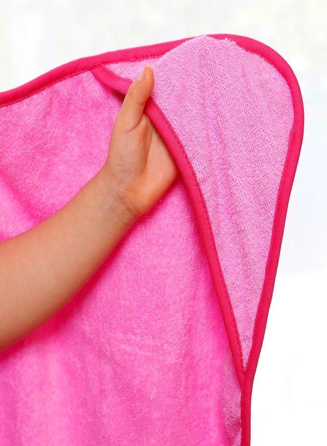 Piggy Button Premium Kids Dinosaur Design Hooded Towel | 100% Cotton Heavyweight Terry Cloth | Bath, Beach Towel for Boys & Girls (Pink) - Image 4