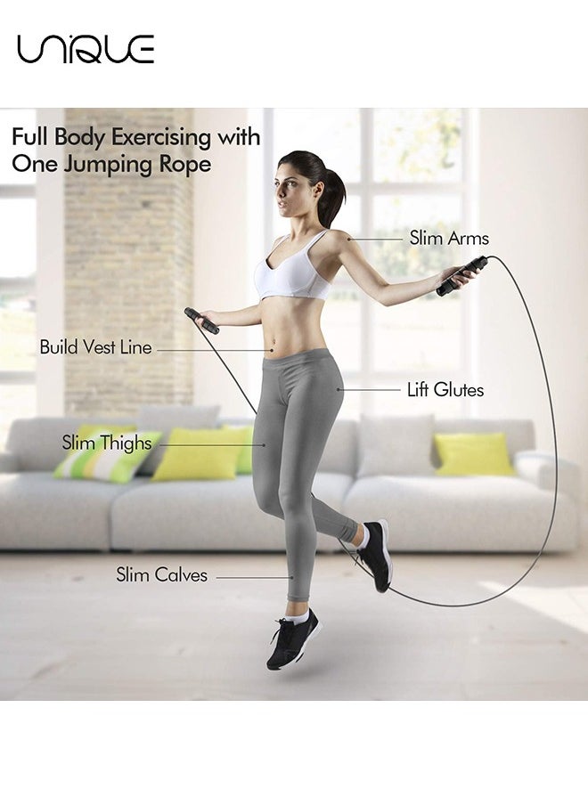 Unique Jump Rope, Tangle-Free Rapid Speed Jumping Rope Cable with Ball Bearings for Women, Men, and Kids, Adjustable Steel Jump Rope Workout with Foam Handles for Fitness, Home Exercise  - Image 4