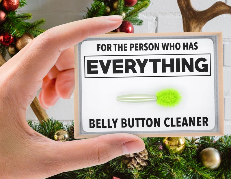 Jergrim Funny Gifts Belly Button Lint Brush, Christmas Gag Gifts for Adults, Men, Women, Boyfriend, Husband, White Elephant, Secret Santa, Prank Gift for Person who has Everything (Green/Kraft) - Image 3