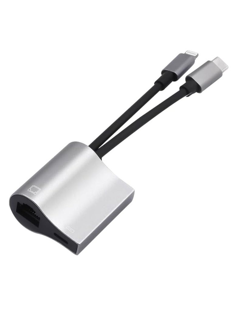 Generic NK-1054 Pro 2 in 1 8 Pin, USB-C/Type-C Male to 8 Pin Charging , Ethernet Female Adapter  - Image 2