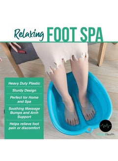 AllSett Health Foot Soaking Bath Basin – Large Size for Soaking Feet | Pedicure and Massager Tub for at Home Spa Treatment | Callus, Fungus, Dead Skin Remover, Blue  - Image 4