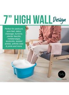 AllSett Health Foot Soaking Bath Basin – Large Size for Soaking Feet | Pedicure and Massager Tub for at Home Spa Treatment | Callus, Fungus, Dead Skin Remover, Blue  - Image 5