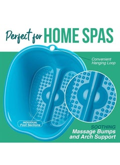 AllSett Health Foot Soaking Bath Basin – Large Size for Soaking Feet | Pedicure and Massager Tub for at Home Spa Treatment | Callus, Fungus, Dead Skin Remover, Blue  - Image 3