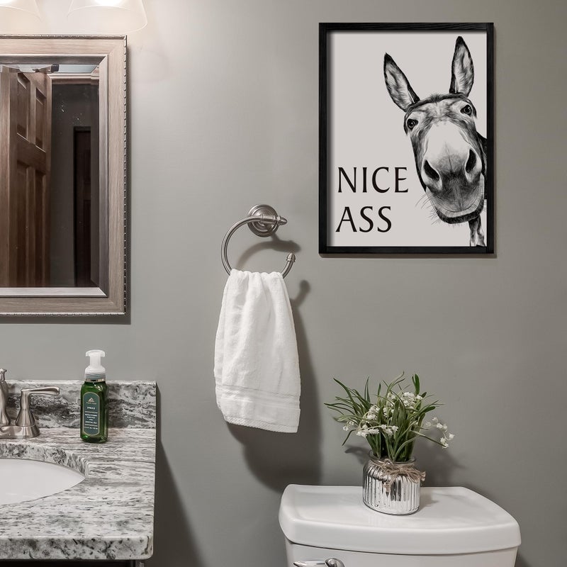 Heiple Framed Bathroom Art Bathroom Wall Decor Farmhouse Home Decor Sets Vintage Funny Wall Art Signs (Black, 11"x14") - Image 2