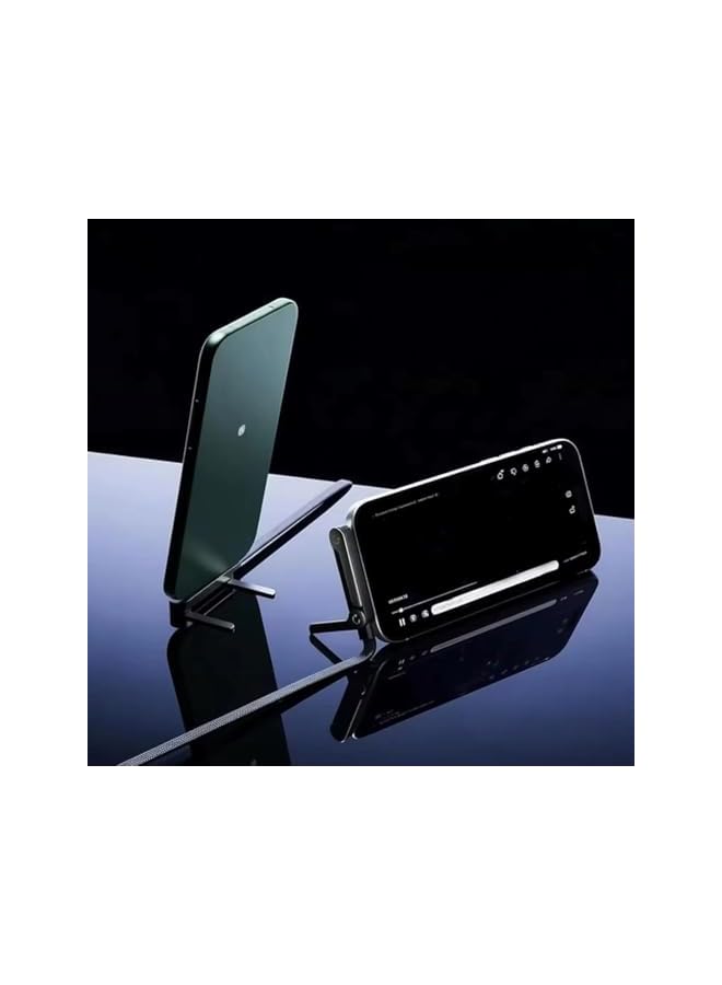 240W USB-C to USB-C Fast Charging Cable with Built-In Phone Stand, 1.5m Braided Side-Angle Cord, Black - Image 4