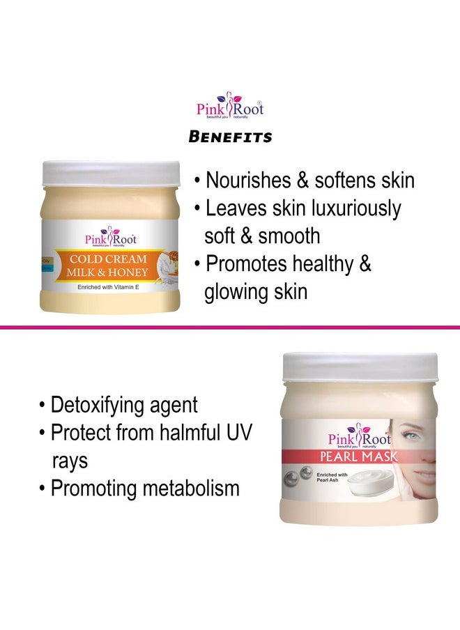 Pink Root Pink Root Milk & Honey Cold Cream 500ml with Pearl Mask 500ML  - Image 5