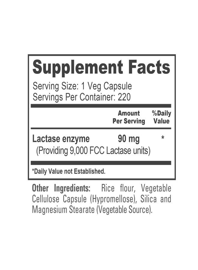 NusaPure Lactase Enzyme, Vegan, Non-GMO, 9000 FCC, 220 Veg Capsules - 220 Servings - Image 4