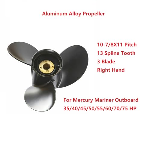 MARKGOO Propeller 10 78X11 Pitch RH 13 Spline Tooth with Hardware Nut Hub Kit for Mercury Mariner Outboard 25 30 35 40 45 50 55 60 70 HP HP Boat Motor Engine Parts Aluminum Prop 4885632A45 - Image 3