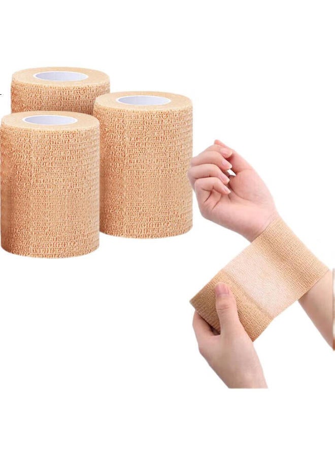 chidong Elastic Self-Adhesive Bandage For Hand Protection, Boxing Leg Wraps, Hand And Foot Ankle Support, Sports Elastic Bandage, 3 Rolls, 7.5Cm X 4.5M - Image 1