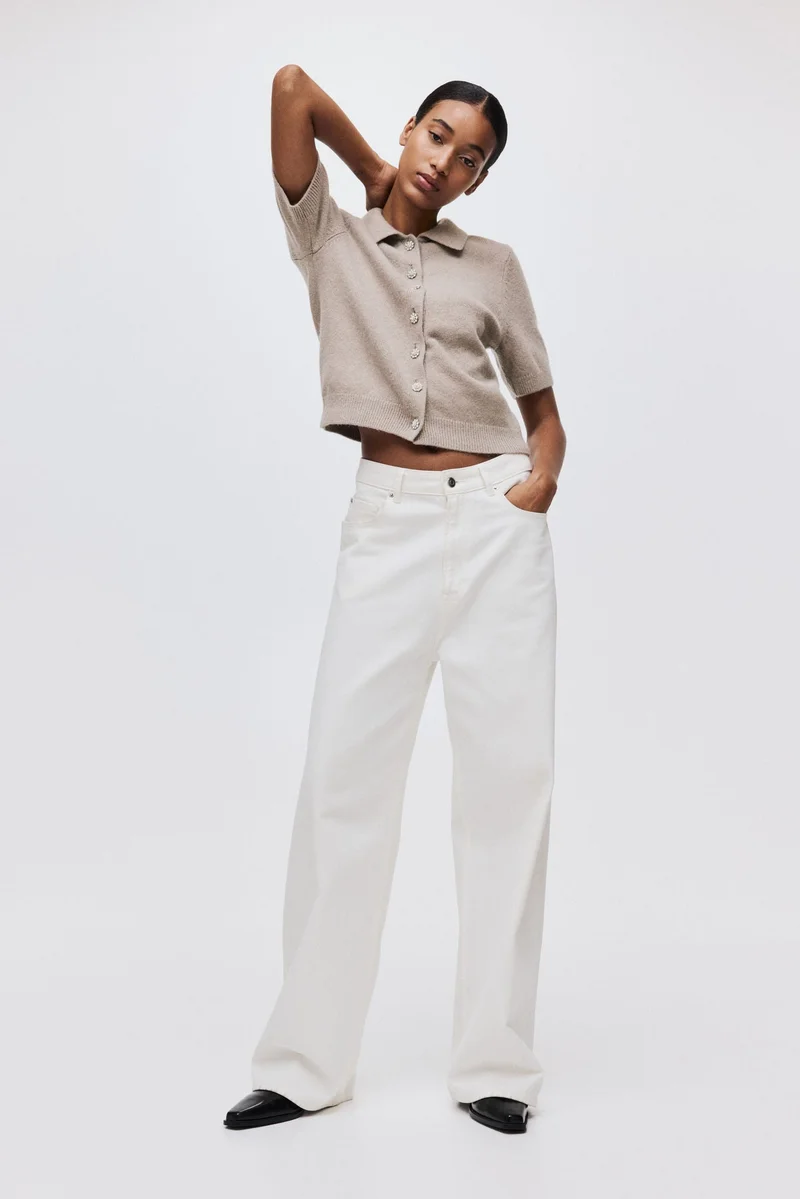 H&M Short-sleeved collared cardigan