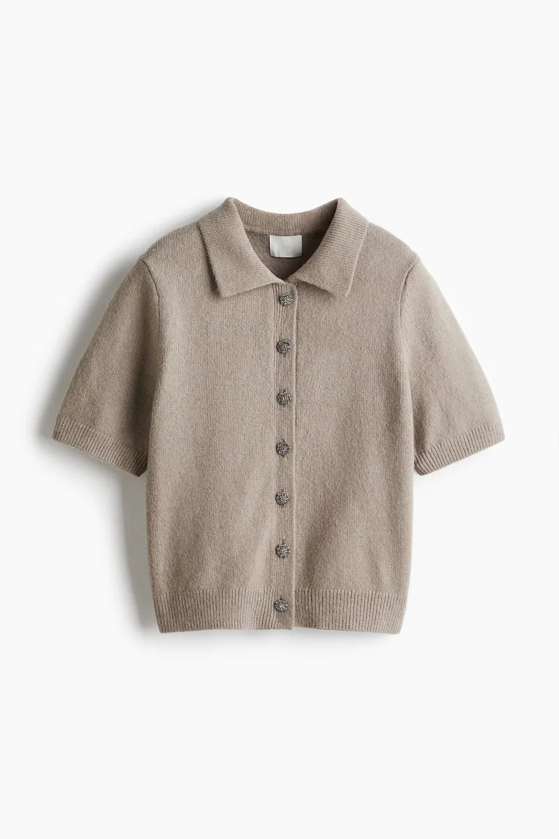 H&M Short-sleeved collared cardigan