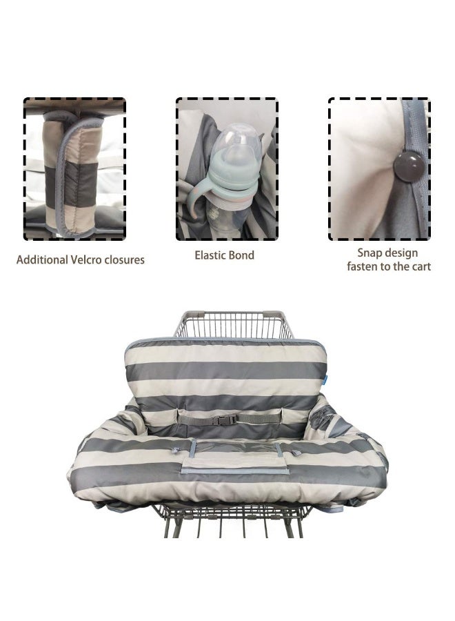 DODO NICI Shopping Cart Cover for Baby boy Girl, Grocery Cart Cushion Liner, Infant High Chair Cover,Grey Strip - Image 4