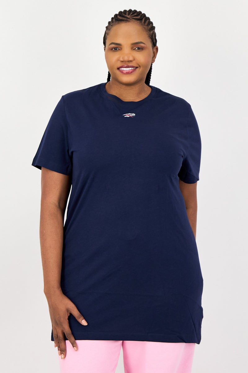 Reebok Women Plus Size Short Sleeves Training Dress , Navy - Image 1