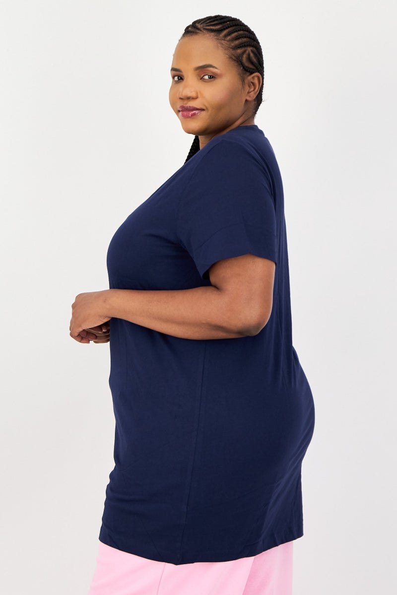 Reebok Women Plus Size Short Sleeves Training Dress , Navy - Image 3