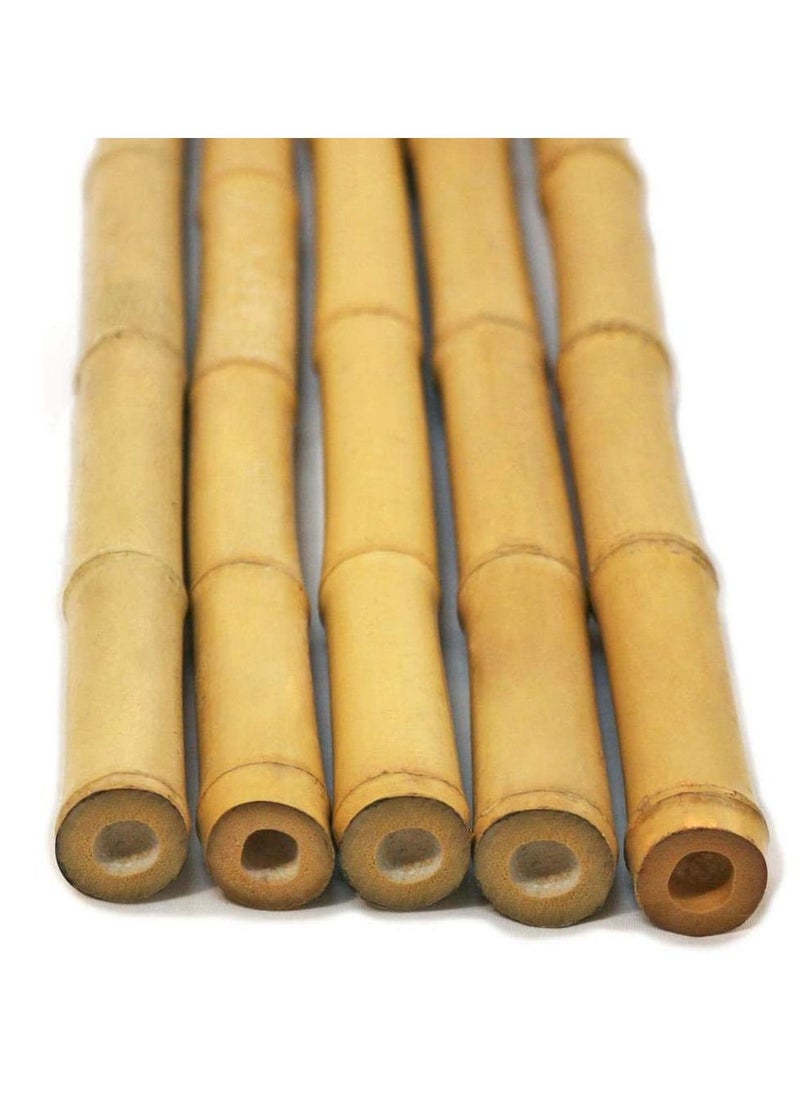 LINGWEI Natural Garden Bamboo Sticks For Indoor and Outdoor Plants Flowers Vine Plants Support Garden Canes Poles Stakes ((100cm)(5pcs))  - Image 1