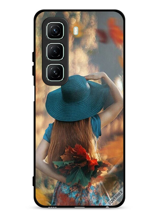 Covernex Infinix Hot 50 5G Protective Case Cover Hat Girl Hiding Love Leaves - Image 1