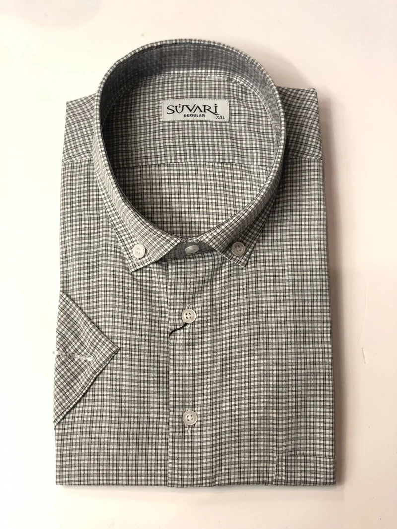 سوفاري Classics Cotton Short Sleeve Summer Loose Comfortable Cut Pocket Shirt