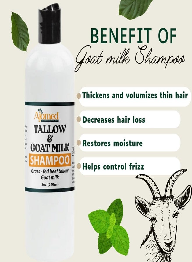 Beef Tallow & Goat Milk Shampoo and Conditioner Set - Handmade Hair Care for Thinning Relief, Sea Moss Shampoo and Conditioner, Thickening Formula for Hair Regrowth (Shampoo & Conditioner 8 Oz) - Image 3