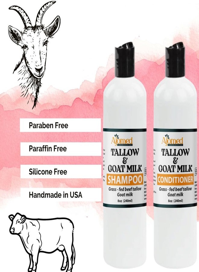 Beef Tallow & Goat Milk Shampoo and Conditioner Set - Handmade Hair Care for Thinning Relief, Sea Moss Shampoo and Conditioner, Thickening Formula for Hair Regrowth (Shampoo & Conditioner 8 Oz) - Image 5