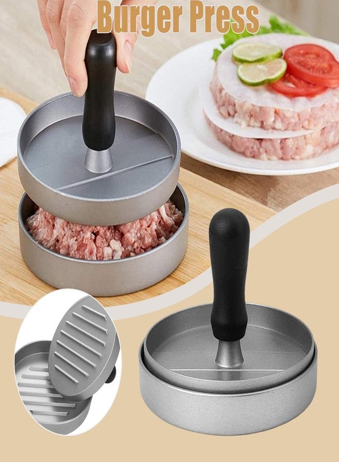 THW® Tikki Patty Burger Grill Press | Aluminum Patty Maker Mold for Homemade Burgers | 4.5” Diameter, Non-Stick, Adjustable Thickness | Ideal for Burgers, Cakes & Appetizers | Manual Burger Press - Image 5