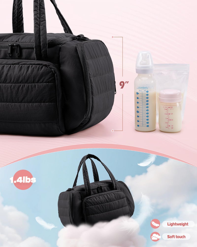 Marscamd Quilted Breast Pump Bag Compatible with Spectra S1 and S2, Pumping Bag with Cooler Compartment and a Drying Mat, Black - Image 2