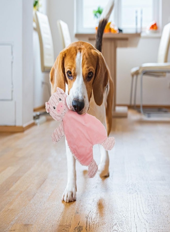 Linzy Plush Flat Crinklez Pig Dog Toy, Soft Squeaky Chew Toy for Small Medium Large Dogs, Pink Interactive Pet Toy, 12 Inch - Image 3