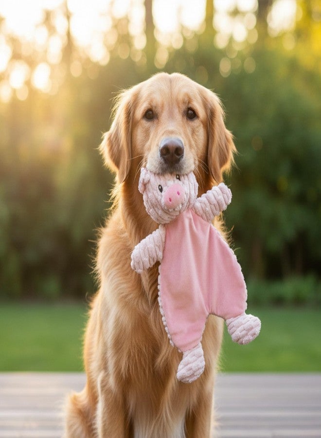 Linzy Plush Flat Crinklez Pig Dog Toy, Soft Squeaky Chew Toy for Small Medium Large Dogs, Pink Interactive Pet Toy, 12 Inch - Image 5