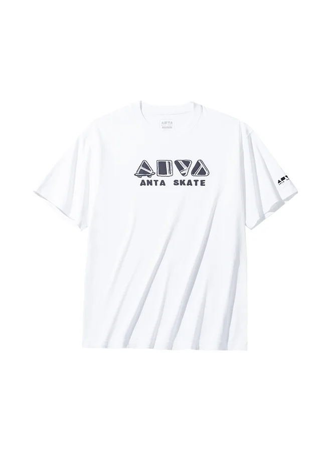 ANTA ANTA  SKATE Men Loose White lifestyle SS Tee