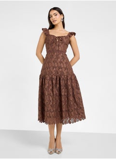 Just Me Sweetheart Neck Lace Detailed Dress  - Image 1