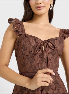 Just Me Sweetheart Neck Lace Detailed Dress  - Image 3