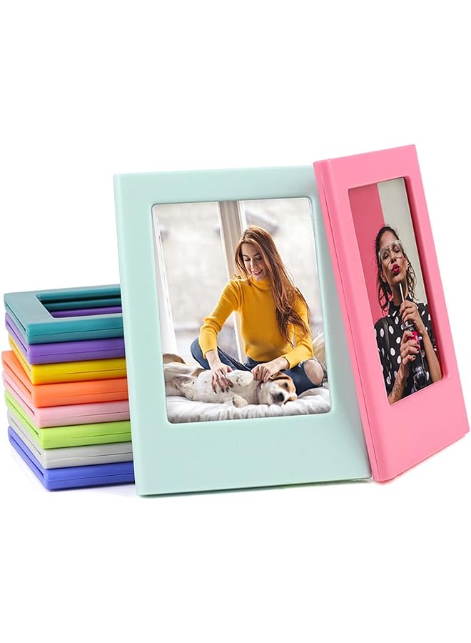 KASTWAVE Photo Picture Frame, 10 Pack DIY Mini Table Photo Frame, Fridge Magnetic Photo Frame for Office Cabinet Fridge Locker - Image 1