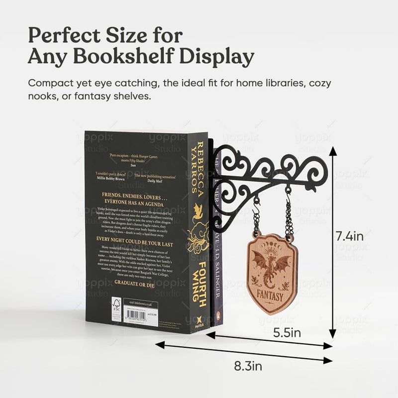 YOPPIX STUDIO YOPPIX Book Nook Tavern Signs, About Reading List Theme Bookshelf Label, with Hanging Bracket, Tavern Style Decoration, Unique Bookshelf Accessories, Home Library Book Divider as a Gift for Booklovers - Image 5