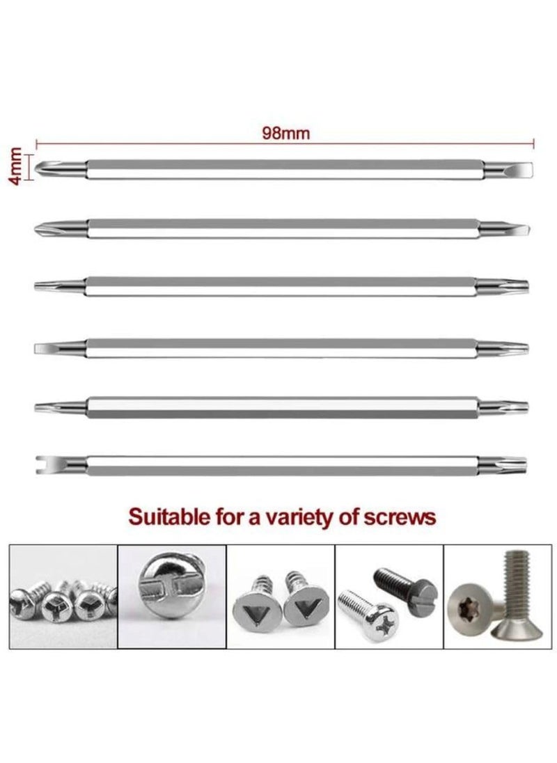 XIKKART XIKKART Tool Kit 6 in 1 Precision Screwdriver Set Multi Repair Screwdriver Tool Kit S2 Steel Bits 2 sides Total 12 types Repair Tool Kit for Mobiles Laptops Electronics SmartphonePhoneCamera  - Image 5