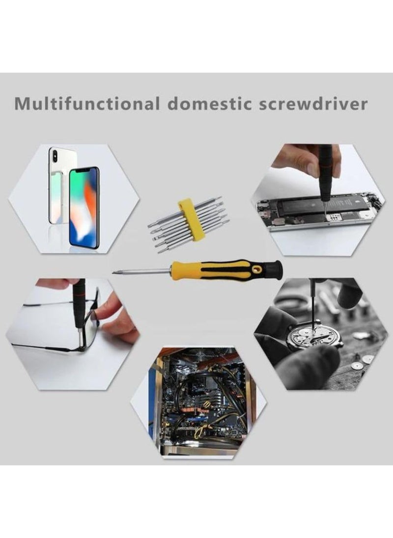 XIKKART XIKKART Tool Kit 6 in 1 Precision Screwdriver Set Multi Repair Screwdriver Tool Kit S2 Steel Bits 2 sides Total 12 types Repair Tool Kit for Mobiles Laptops Electronics SmartphonePhoneCamera  - Image 3