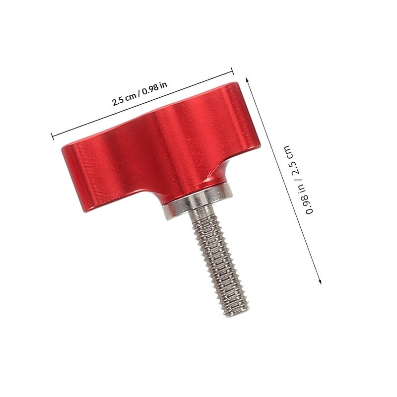 Adjustable Aluminum Alloy M4 Thumb Screw Thread Tee Wing Knob Clamping Screw for Camera Tripod Locking, Quick Release Red Handle 4pcs Set - Image 2