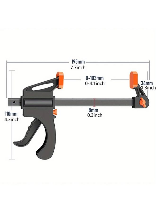 2pcs Black 4 Inch Quick Grip Woodworking Clamps Set Ratchet Bar With Speed Release - Image 3