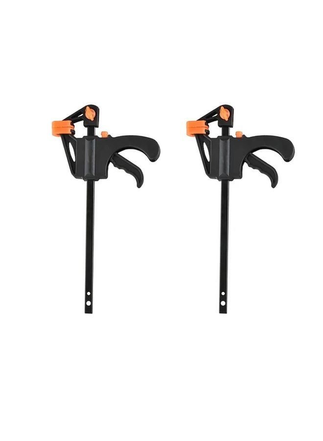 2pcs Black 4 Inch Quick Grip Woodworking Clamps Set Ratchet Bar With Speed Release - Image 1