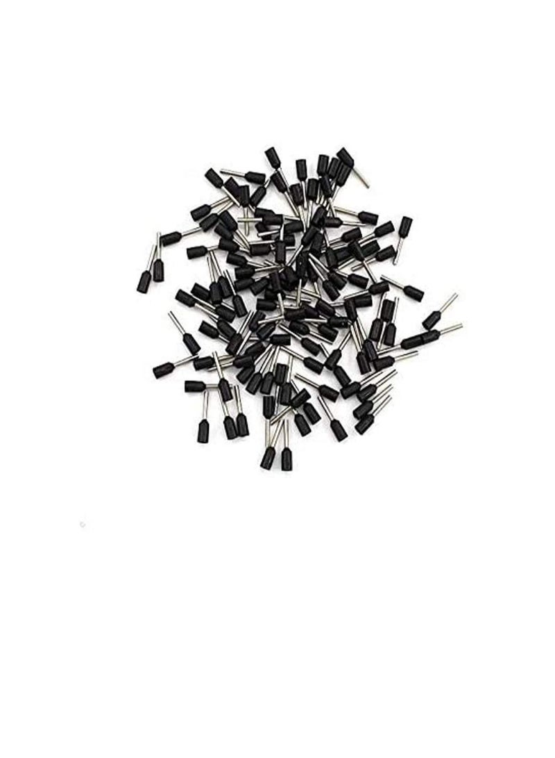 Insulated Ferrules Terminal Block Cord End Wire Tubular Connector, Electrical Crimp Cable Lugs, Terminal Cable Crimp Cable Sleeve for Wire Connection (Pack of 100) (0.75mm - E7508, Black) - Image 2