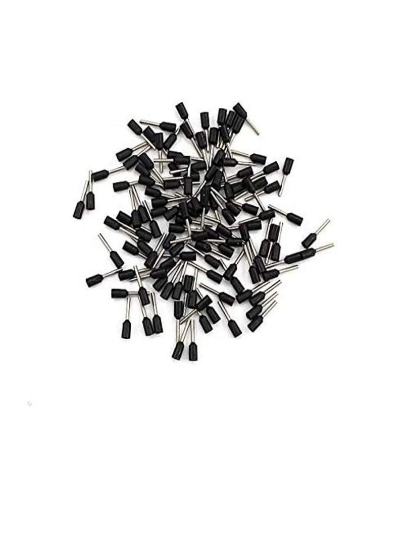 Insulated Ferrules Terminal Block Cord End Wire Tubular Connector, Electrical Crimp Cable Lugs, Terminal Cable Crimp Cable Sleeve for Wire Connection (Pack of 100) (0.75mm - E7508, Black) - Image 1