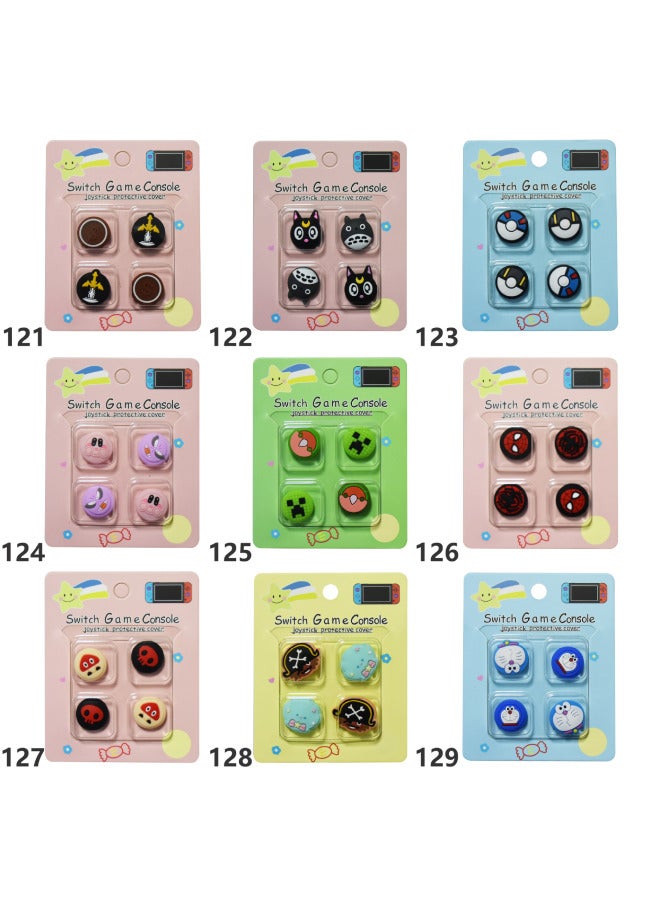 general Nintendo Switch Silicone Rocker Protective Cap Cartoon Rocker Cap Ns Controller Rocker 4 Pack Customized Combination-product Color:Coal Briquettes + Chinchilla - Image 4