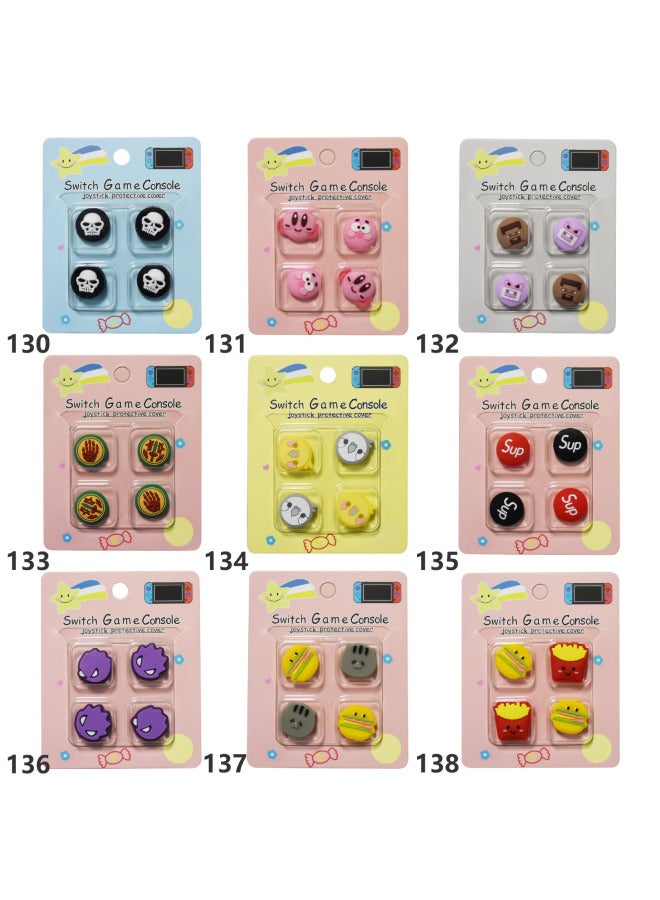 general Nintendo Switch Silicone Rocker Protective Cap Cartoon Rocker Cap Ns Controller Rocker 4 Pack Customized Combination-product Color:Coal Briquettes + Chinchilla - Image 5