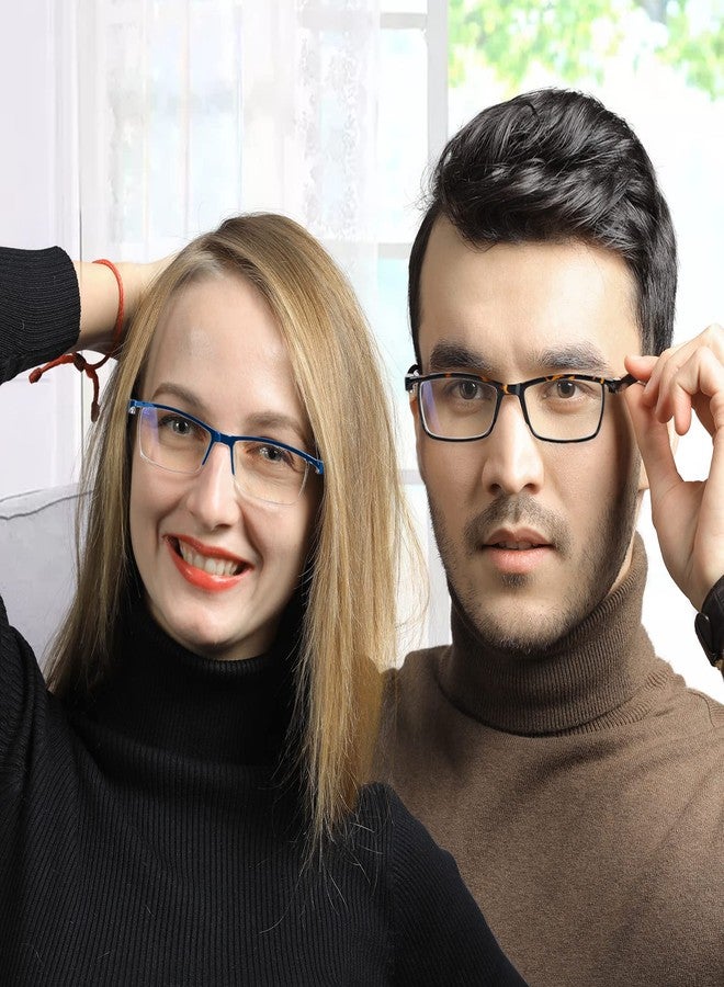 نظارات قراءة LUFF مضادة للأشعة الزرقاء، 4 قطع، محمولة وخفيفة الوزن للغاية، ألوان متنوعة، تكبير 1.5X - Image 5