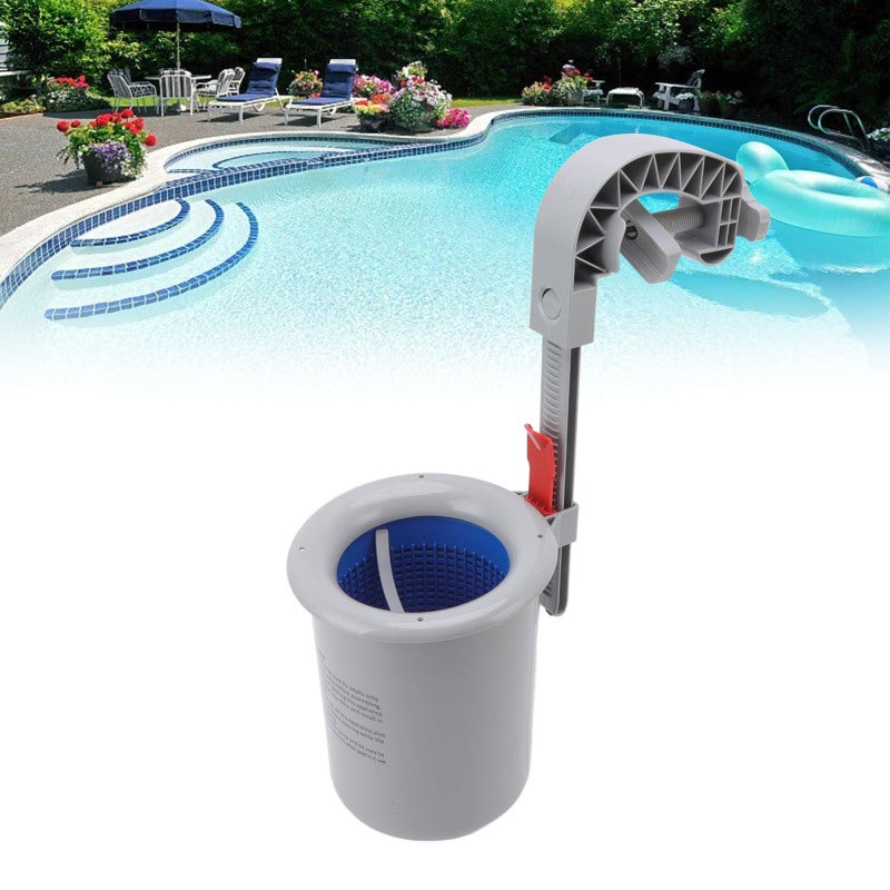 Automatic Pool Surface Skimmer: Wall Mounted Premium Plastic, Automatic Skimming, Easy To Install - Detachable Filter Basket for Swimming Pool Debris Collection - Image 3