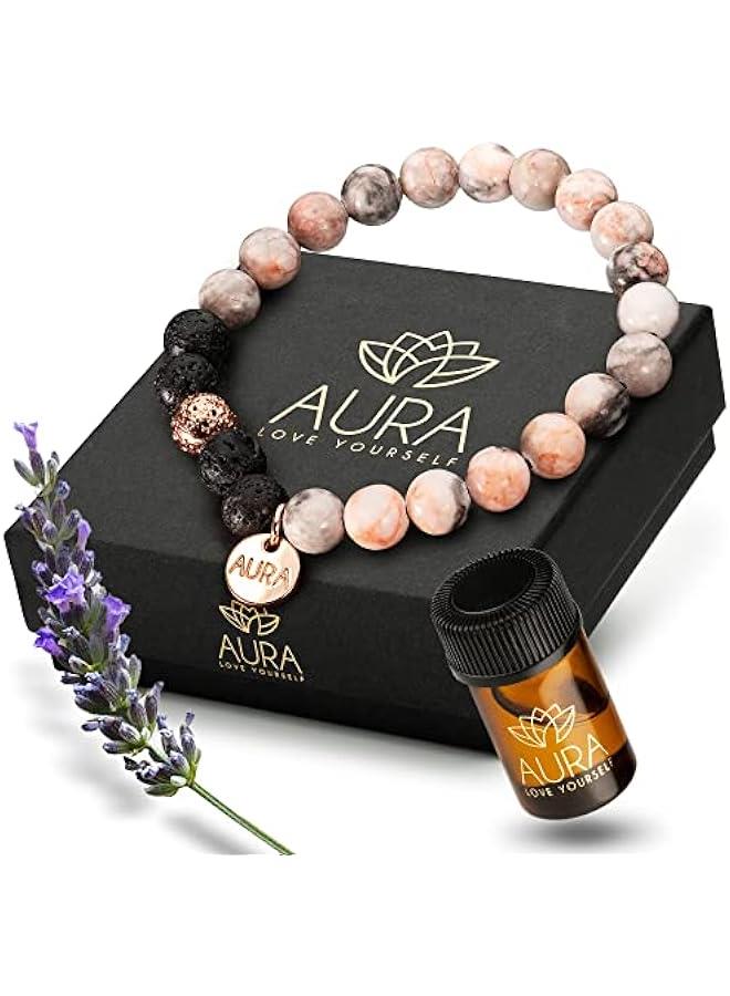 Arabest Lava Rock Beaded Diffuser Bracelet for Women with Lavender Essential Oil, 18K Gold-Plated Charm Soothing Crystal Beads Boho Stretch Bracelet for Aromatherapy, Birthday and Valentine’s Day Gift for Her  - Image 4