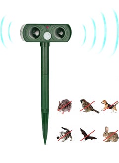 URbazaar Solar Animal Repeller, Ultrasonic Animal Repeller with Motion Sensor and Flashing Light, Mouse Bird Dog Snake Cat Repellent, IPX4 Waterproof Animal Deterrent Devices Outdoor for Yard Garden Doorway  - Image 1