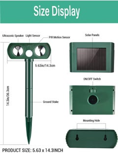 URbazaar Solar Animal Repeller, Ultrasonic Animal Repeller with Motion Sensor and Flashing Light, Mouse Bird Dog Snake Cat Repellent, IPX4 Waterproof Animal Deterrent Devices Outdoor for Yard Garden Doorway  - Image 4
