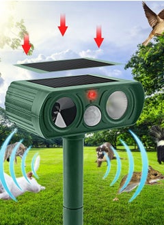 URbazaar Solar Animal Repeller, Ultrasonic Animal Repeller with Motion Sensor and Flashing Light, Mouse Bird Dog Snake Cat Repellent, IPX4 Waterproof Animal Deterrent Devices Outdoor for Yard Garden Doorway  - Image 2